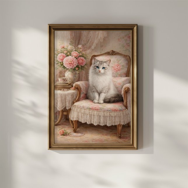 Póster Gato en sillón floral (Subido por el creador)