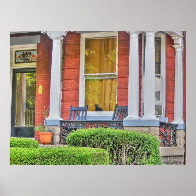 Póster Gato en una ventana (Frente)