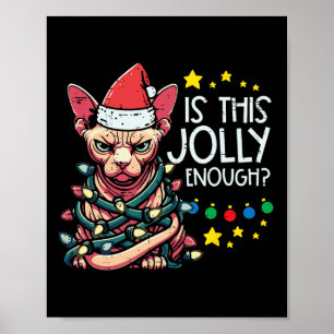 Póster Gato Enfadado De navidades Es Un Feliz Navidad Par
