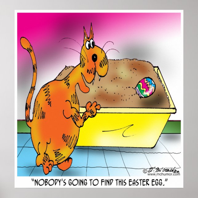 Póster Gato esconde huevo de Pascua (Frente)