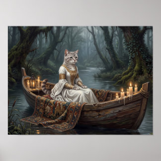 Póster Gato Etéreo en Barco