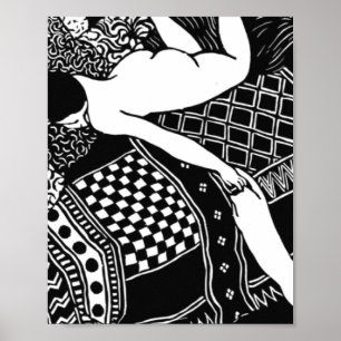 Póster Gato Félix Vallotton Lady Bed Laziness La Paresse