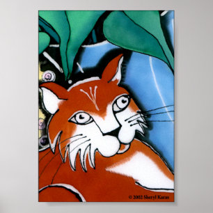 Póster Gato feliz
