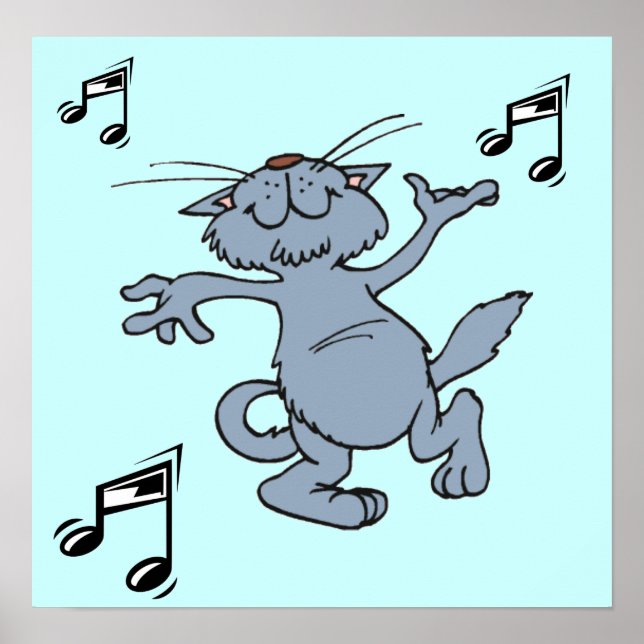 Póster Gato feliz bailando, Poster musical (Frente)