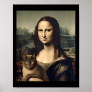 Póster Gato femenino amante de Mona Lisa Cat Kitten