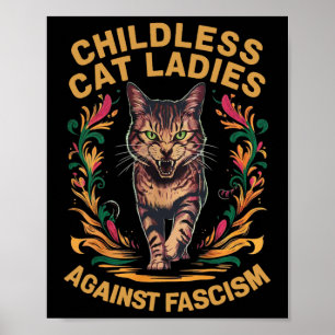 Póster Gato femenino contra el fascismo
