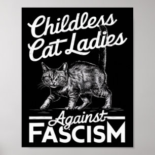 Póster Gato femenino contra el fascismo