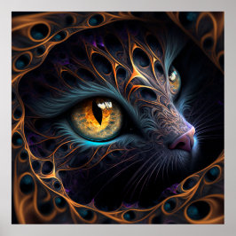 Póster Gato fractal