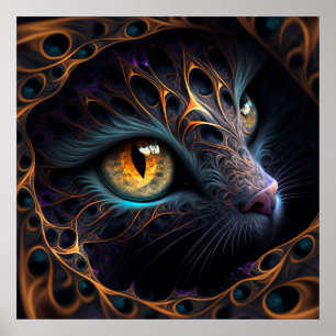 Póster Gato fractal