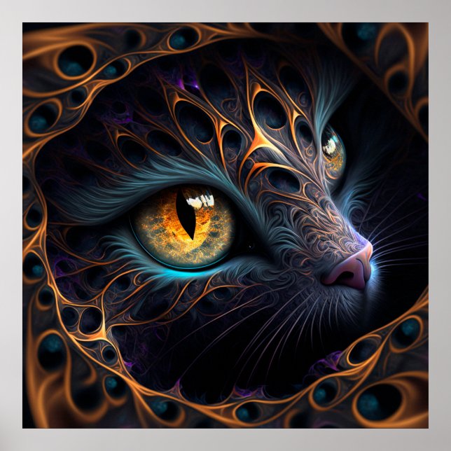 Póster Gato fractal (Frente)