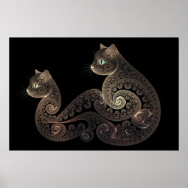 Póster Gato fractal serpentino