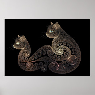Póster Gato fractal serpentino