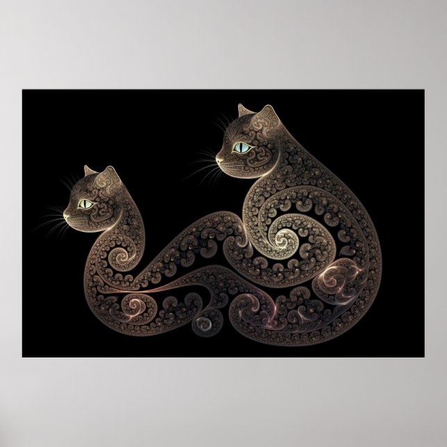 Póster Gato fractal serpentino (Frente)