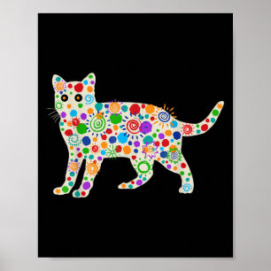 Póster Gato Gato Gatito Gatito Amantes Polka Dot Happy Do
