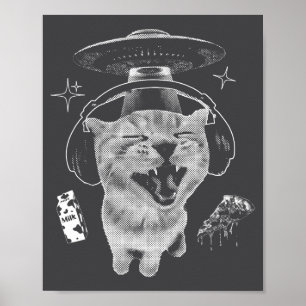 Póster Gato Gnarp Alien Silvestre Meme Rotura Cerebral Me