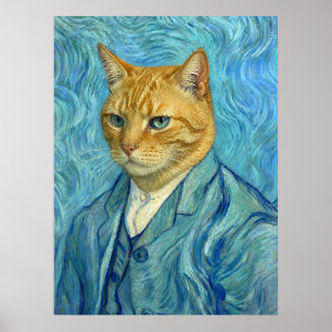 Póster Gato Gogh
