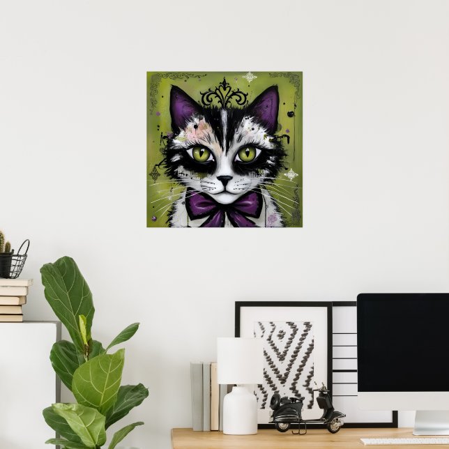 Póster Gato gótico (Oficina en casa)