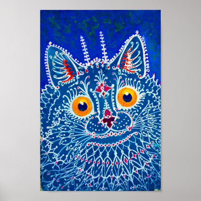 Póster Gato gótico azul (Frente)