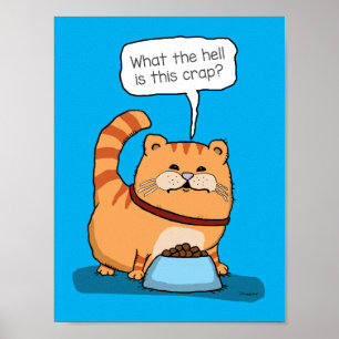 Póster Gato gracioso descontento con Chow
