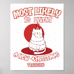 Póster Gato gracioso que probablemente inventará nuevos N
