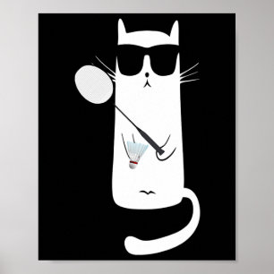 Póster Gato gracioso usando Sungles jugando a la dominaci