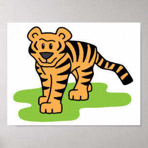 Póster Gato grande del tigre de Bengala del clip art del