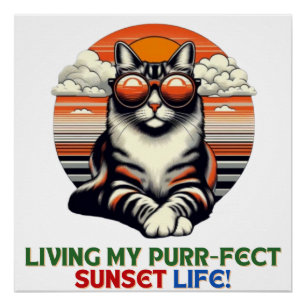 Póster Gato Guay de Sunset