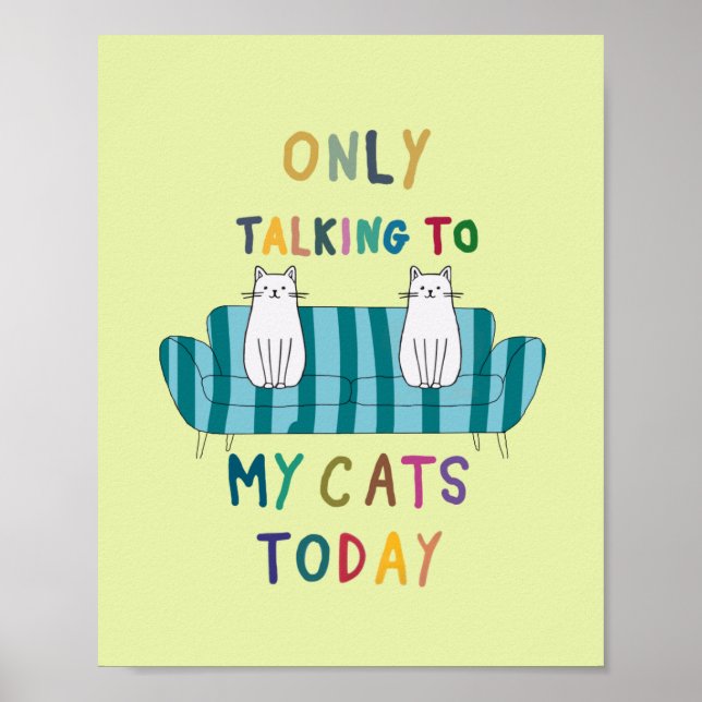 Póster Gato hablando, conversaciones con los gatos (Frente)