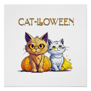Póster Gato Halloween 