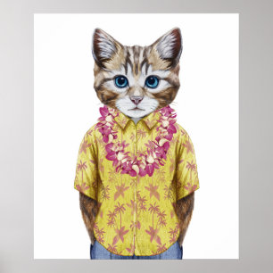 Póster Gato hawaiano del gatito