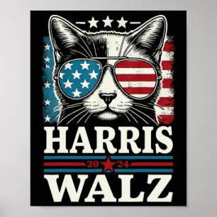 Póster Gato Infantil Damas De Kamala Harris Waltz Cat L