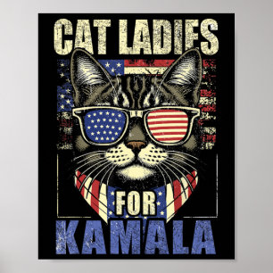 Póster Gato Infantil Damas Para Kamala Harris 2024 Electi