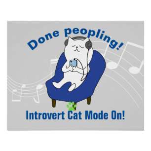 Póster Gato Introvertido