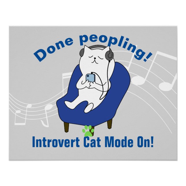 Póster Gato Introvertido (Anverso)