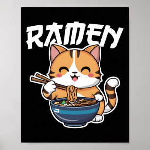 Póster Gato japonés Kawaii Manga Anime