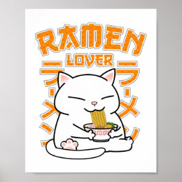 Póster Gato japonés Ramen Ramen Lover