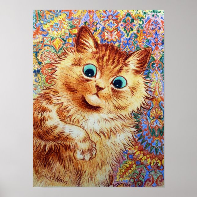 Póster Gato Jengibre, Louis Wain (Frente)