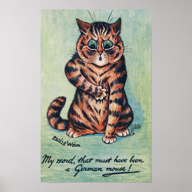 Póster Gato Jengibre, Louis Wain (Frente)