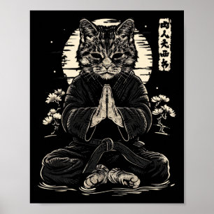 Póster Gato Karate Combate La Dosis Meditativa Judo Anima