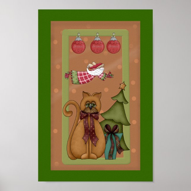 Póster Gato Kitty con imagen de árbol (Frente)