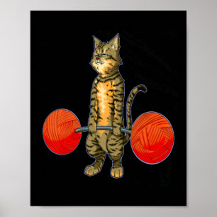 Póster Gato levantamiento de pesas levantamiento de cader