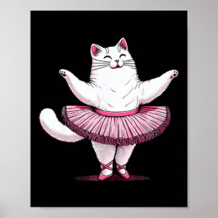Póster Gato lindo en ballet Tutu Bailando Hombres Mujeres