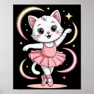 Póster Gato Lindo Tutú Ballet Danza Ballet