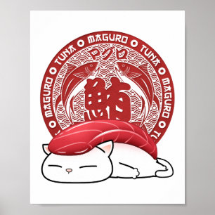 Póster Gato Maguro Tuna Sushi