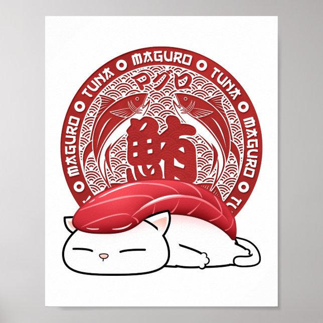 Póster Gato Maguro Tuna Sushi (Frente)
