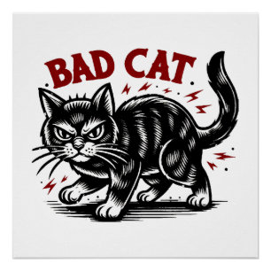 Póster Gato malo
