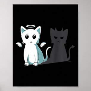 Póster Gato malvado de Purr Evil Devil Feliz Gato de Hall