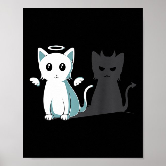 Póster Gato malvado de Purr Evil Devil Feliz Gato de Hall (Frente)