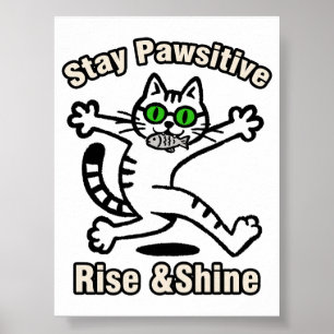 Póster Gato Mantén Positividad