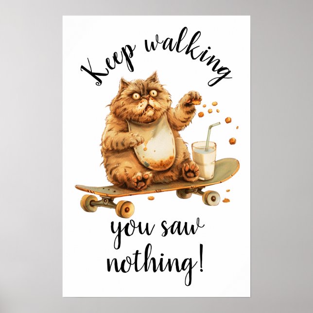 Póster Gato marrón conmocionado (Frente)